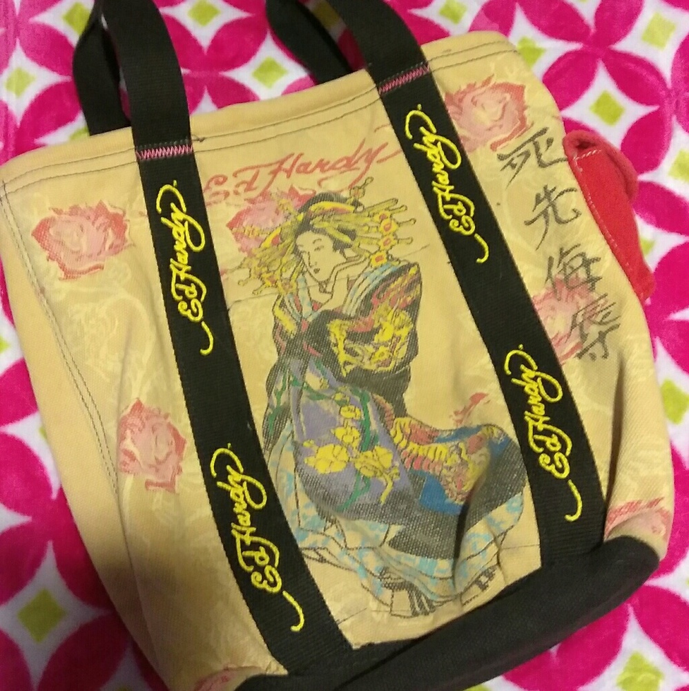 Ed Hardy canvas tote